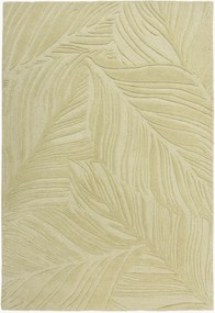 Handgetuft hoog-laag wollen vloerkleed Lino Leaf