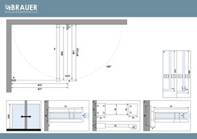Brauer Void Carving profielloze douchecabine 90x90cm gunmetal geborsteld PVD