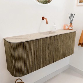 Mondiaz Joya DLux 115cm toiletmeubel ronding links/rechts dusk met wastafel faye midden zonder kraangat frappe