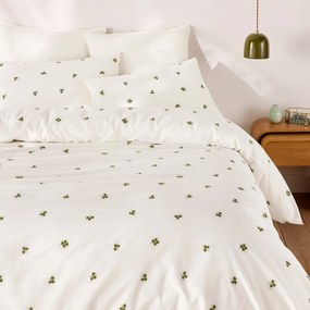Beddengoed 30% gerecycled katoen set, rechthoekige kussensloop, klaverprint, LUCKY CLOVER