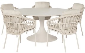 Suns Tosca Nova dining tuinset 170xH76,5 cm rond 6 delig camel sand latte