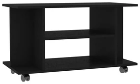vidaXL Tv-meubel met wieltjes 80x40x40 cm spaanplaat zwart