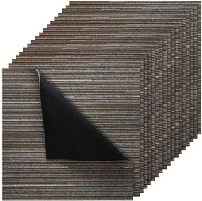 VEVOR Tapijttegels 609,6 x 609,6 x 6 mm, 24-pack, modulaire tapijtbedekking 9 m², tapijtvloer, eenvoudig zelf te vervangen voor woonkamer en kantoor, donkerbruin