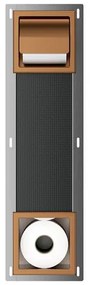 Xellanz Rocko toiletrolhouder met klep en reserverolhouder inbouw geborsteld brons koper 33.2154