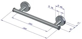 Plieger Como handdoekbeugel magnetisch 26cm chroom