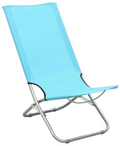 vidaXL Strandstoelen 2 st inklapbaar stof turquoise