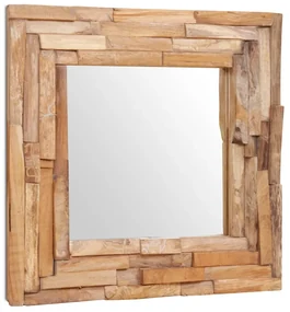 vidaXL Decoratieve spiegel vierkant 60x60 cm teakhout