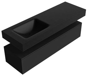 Zaro Alan badmeubel 140cm urban 1 lade met vrijhangende wastafel cloud links 1 kraangat urban