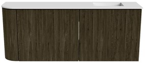 Mondiaz Joya 100cm toiletmeubel ronding links shadow met wastafel faye rechts zonder kraangat talc