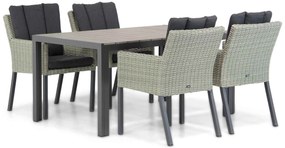 Tuinset 4 personen 155 cm Wicker Grijs Garden Collections Oxbow/Young