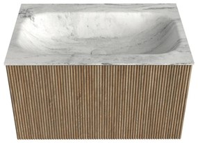 Mondiaz Kurve-dlux 70cm badmeubel dusk met 1 lade en wastafel big small midden zonder kraangat opalo