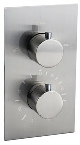 Fortifura Calvi Thermostatische Inbouwkraan - met inbouwdeel - Geborsteld RVS PVD (RVS) SW1159493