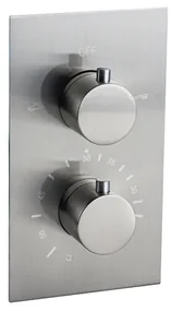 Fortifura Calvi Thermostatische Inbouwkraan - met inbouwdeel - Geborsteld RVS PVD (RVS) SW1159493