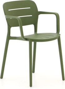 Dining tuinstoel | Forza Pazzia | Kunststof | Groen | Stapelbaar | Kees Smit Tuinmeubelen