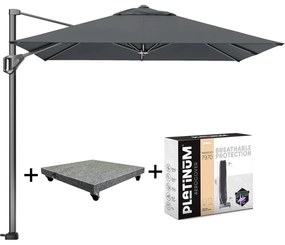 Challenger T1 300x300 cm zwart met parasolvoet 120kg en hoes