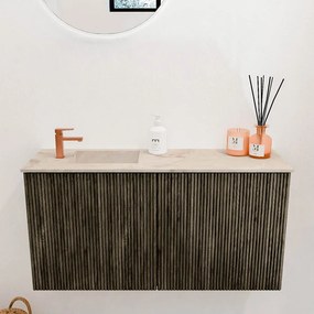 Mondiaz Joya DLux 80cm toiletmeubel shadow met wastafel faye links 1 kraangat frappe