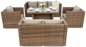 Roma Apetito 7 Tuinpunt technorattan tuinmeubelen bruin