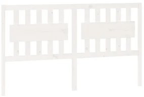 vidaXL Hoofdbord 155,5x4x100 cm massief grenenhout wit