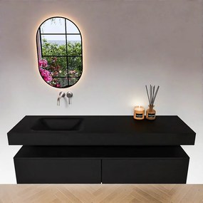 Zaro Alan badmeubel 170cm urban 2 lades met vrijhangende wastafel cloud links zonder kraangat urban