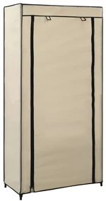 vidaXL Schoenenkast met hoes 58x28x106 cm stof crème