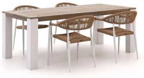 Diningset Manifesto  | 4 personen teakhout | Tuinset stapelbaar | 5-delig | Kees Smit Tuinmeubelen