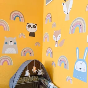 INSPIO Regenbogen in pastelkleuren, muurstickers ROZE