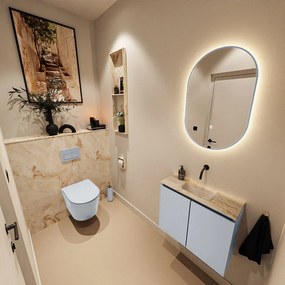 Mondiaz Ture DLux toiletmeubel 60cm clay met wastafel frappe midden zonder kraangat