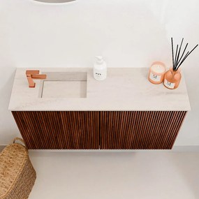 Mondiaz Joya DLux 80cm toiletmeubel ruby met wastafel faye links 1 kraangat meli
