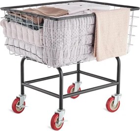 VEVOR wasmandwagen met wielen, 100 liter inhoud, commerciële wasmandwagen, stalen frame met chromen afwerking, wasmandwagen geschikt voor gebruik in wasserijen en hotels