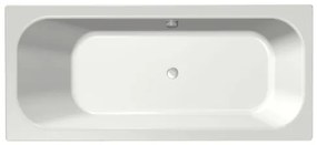 Xenz Aruba Ligbad - 170x75x48 - afvoer Midden - overloop andere kant - acryl - wit 6801OA-01
