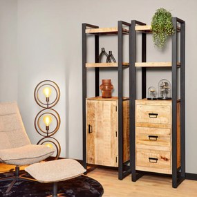 Starfurn Boaz Stoere Boekenkast Van Mangohout - 55x45x200cm.