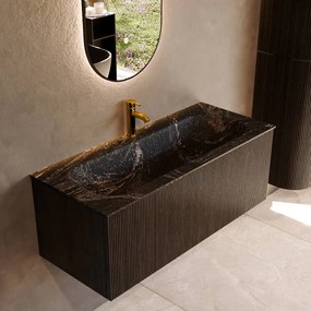 Mondiaz Kurve-dlux 110cm badmeubel shadow met 1 lade en wastafel big medium midden 1 kraangat lava