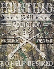 Metalen bord Hunting Cure, (31.75 x 40.64 cm)