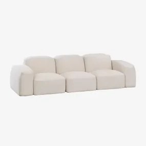 Bastian 3-delige Modulaire Bank Dikke Chenille Stof Wit - Sklum