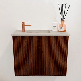 Mondiaz Joya DLux 50cm toiletmeubel ruby met wastafel faye links 1 kraangat opalo