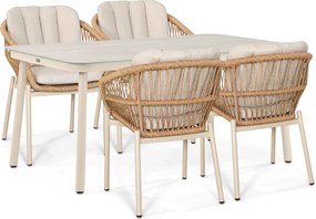 Tuinset 4 personen 160 cm Rope Taupe De Laan Projects