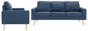 vidaXL 2-delig Bankstel stof blauw