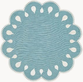 Ronde placemat Gotas met geborduurde rand