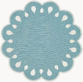 Ronde placemat Gotas met randborduurwerk