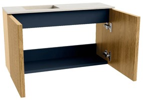 Mondiaz Joya DLux 70cm toiletmeubel oak met wastafel faye links 1 kraangat meli