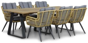 Tuinset 6 personen 240 cm Wicker/Aluminium/wicker Taupe Coco Azzano/Palta