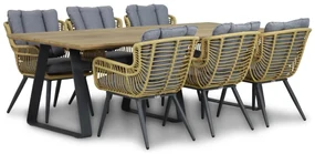 Tuinset 6 personen 240 cm Wicker/Aluminium/wicker Taupe Coco Azzano/Palta