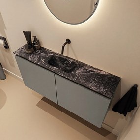 Mondiaz Ture DLux toiletmeubel 100cm smoke met wastafel lava midden zonder kraangat