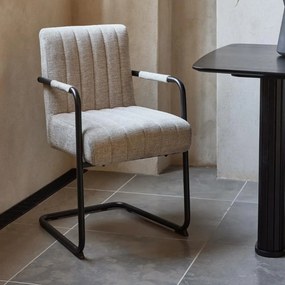 Eetkamerstoel Beige Met Armleuning