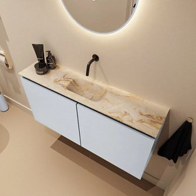 Mondiaz Ture DLux toiletmeubel 100cm clay met wastafel frappe midden zonder kraangat