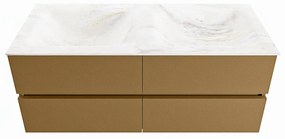 Mondiaz Vica DLux badmeubel 120cm oro 4 lades met wastafel ostra dubbel zonder kraangat