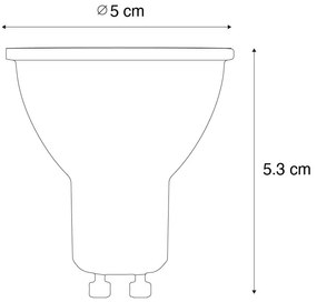 Set van 5 GU10 dimbare LED lampen 50mm honey rate 6W 400 lm 3000K