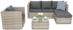 Technorattan tuinmeubelen Roma Corner 5 Garden Point grijs