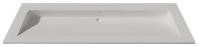 Lambini Designs Flora solid surface wastafel 140cm zonder kraangaten wit mat