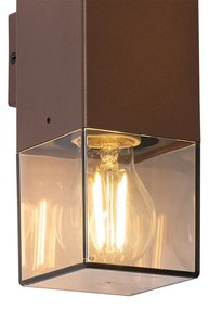 Buiten wandlamp roestbruin met smoke kap 2-lichts IP44 - Denmark Industriele / Industrie / Industrial E27 IP44 Buitenverlichting